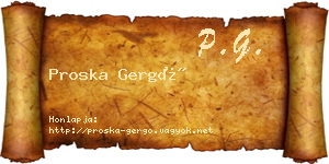 Proska Gergő névjegykártya